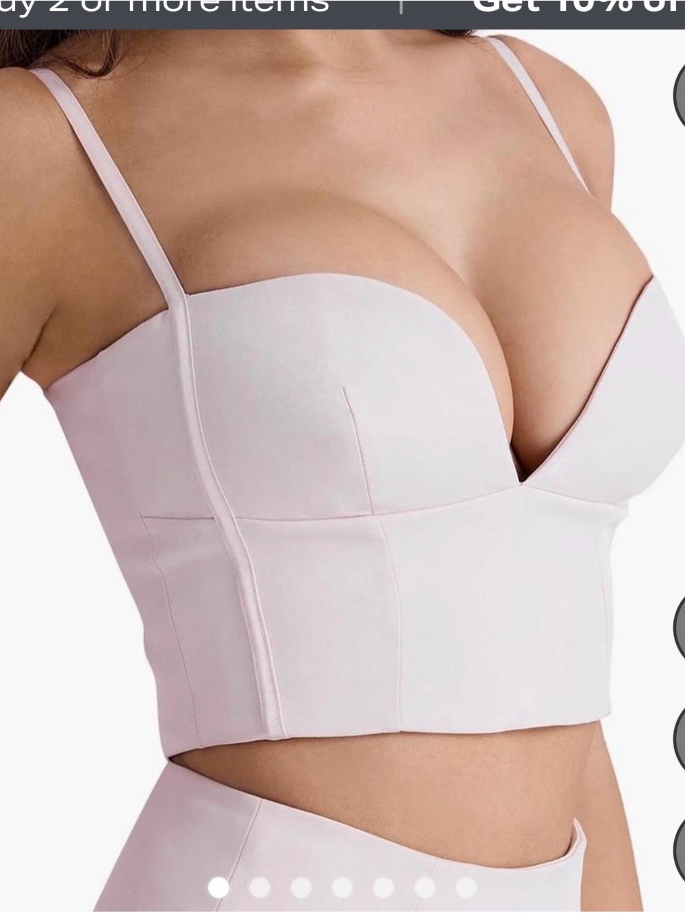 House of CB Pale Pink Longline Bustier Crop Top
